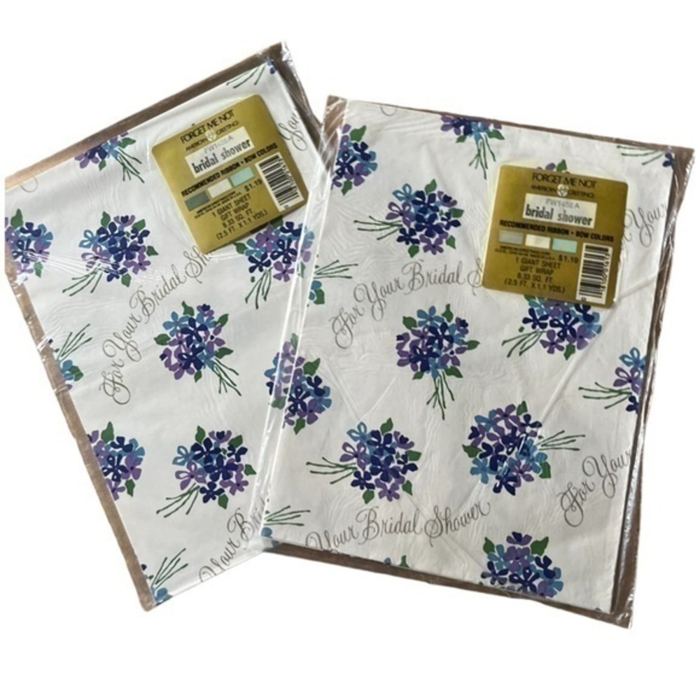 Bridal Shower Gift Wrap 2 Sealed Packages purple Lilacs For Your Shower Floral